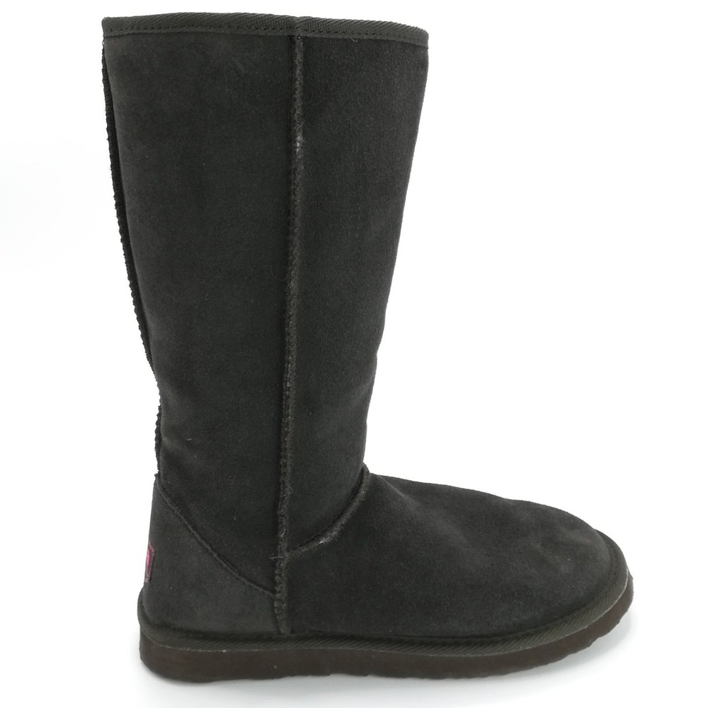 Ukala Emu Shoes Womens Boot Sydney High‎ Dark Brown Suede Merino Wool Lining 8